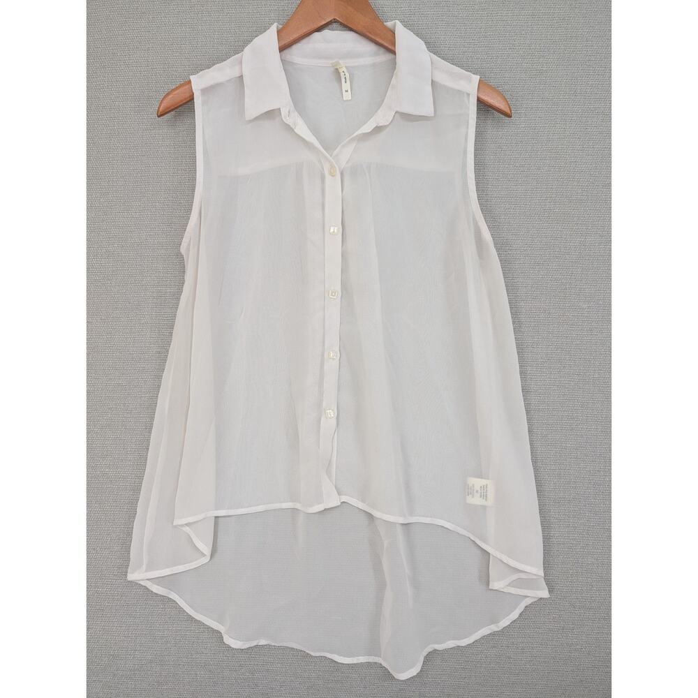 Truth NYC Blouse Top Sleeveless Cream Size Medium -0226E48